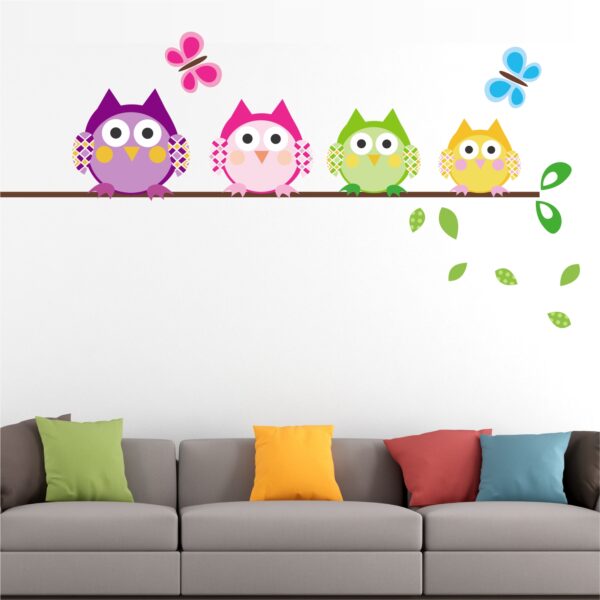 Colorful - Owl - Butterfly - Decorative - Creative - Colorful - Wall Sticker
