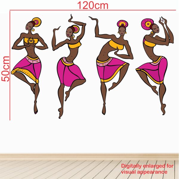 4 Dancing - Tribal African - Women - Decorative - Creative - Colorful - Wall Sticker