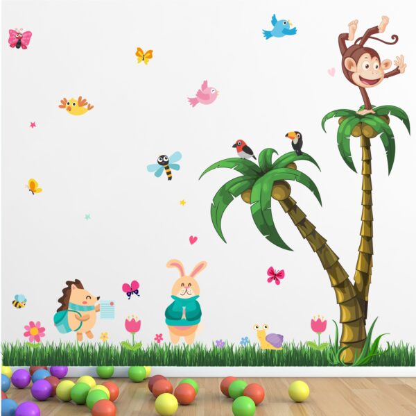 Lovely Animal - Birds - Butterfly - Tree - Baby - Kids - Learning Education  Nursery  Pre School Kinder Garden Wall Sticker - Image 2