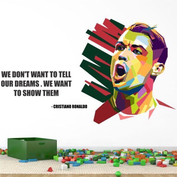 Cristiano Ronaldo - Football - Sports - Office -Inspirational - Motivational Quotes Wall Sticker