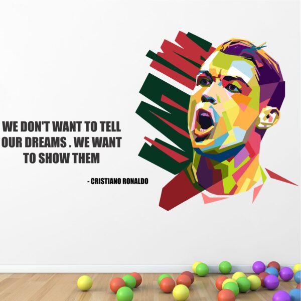 Cristiano Ronaldo - Football - Sports - Office -Inspirational - Motivational Quotes Wall Sticker