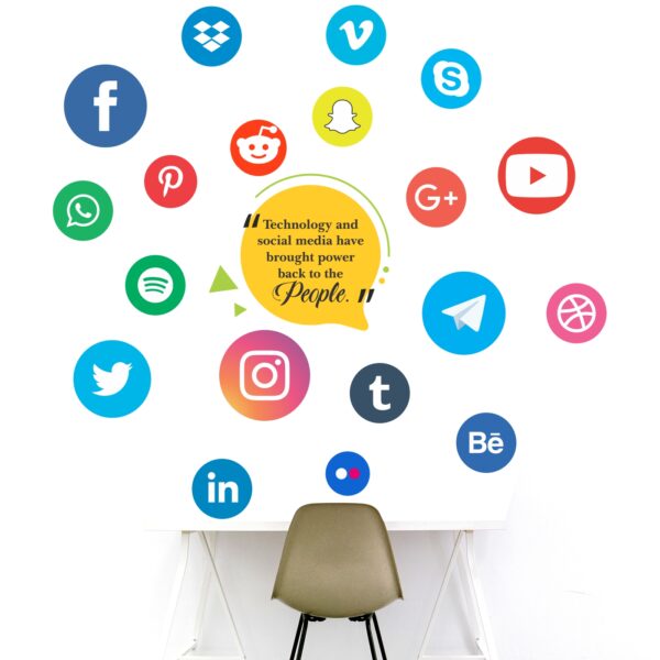 Social Media- Facebook- Twitter - Instagram  - Office - Inspirational - Motivational Quotes Wall Sticker