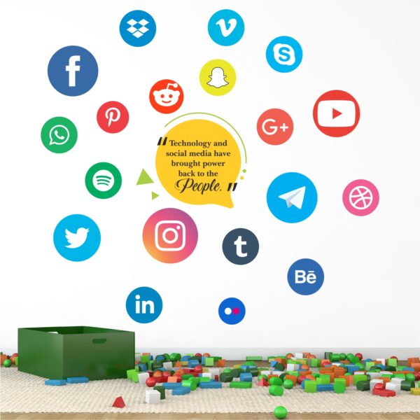 Social Media- Facebook- Twitter - Instagram  - Office - Inspirational - Motivational Quotes Wall Sticker - Image 2