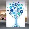 Technology - Tech  - Tree - Birds - Office - Inspirational - Motivational - Creative - Wall Sticker