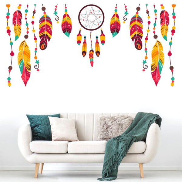 Colorful Boho feathers - Decorative - Creative - Colorful - Wall Sticker