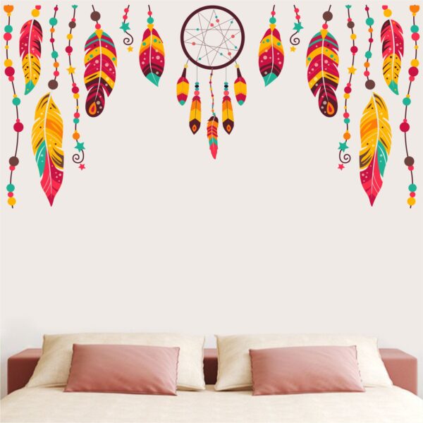 Colorful Boho feathers - Decorative - Creative - Colorful - Wall Sticker