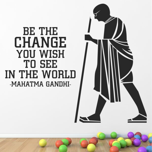 Mahatma Gandhi - Father of Nation - Office - Motivational - Inspirational - Quotes - Creative - Colorful  Wall Sticker - Image 2