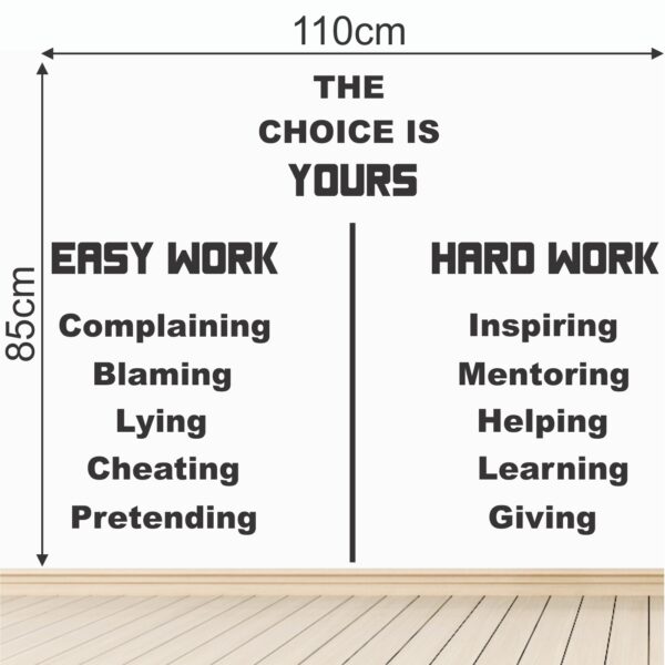 Hard Work  - Office - Motivational - Inspirational - Quotes - Creative - Colorful  Wall Sticker - Image 3