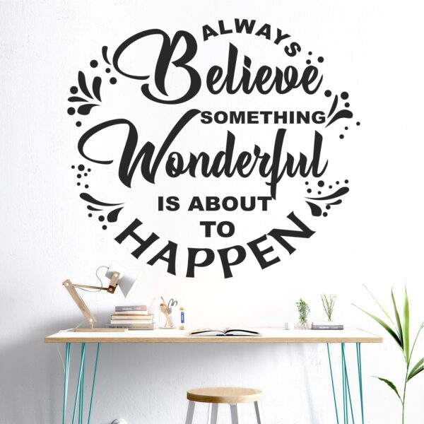 Wonderful Is About To Happen -  Inspirational - Motivational - Quotes - Wall Sticker