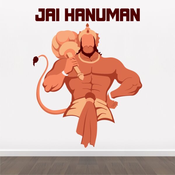 Jai Hanuman - Hindu god - jai shree ram - Decorative - Creative - Colorful - Wall Sticker