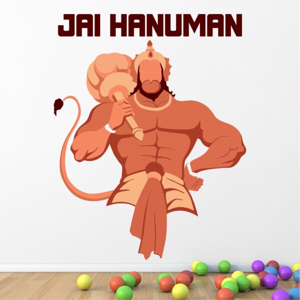 Jai Hanuman - Hindu god - jai shree ram - Decorative - Creative - Colorful - Wall Sticker - Image 2