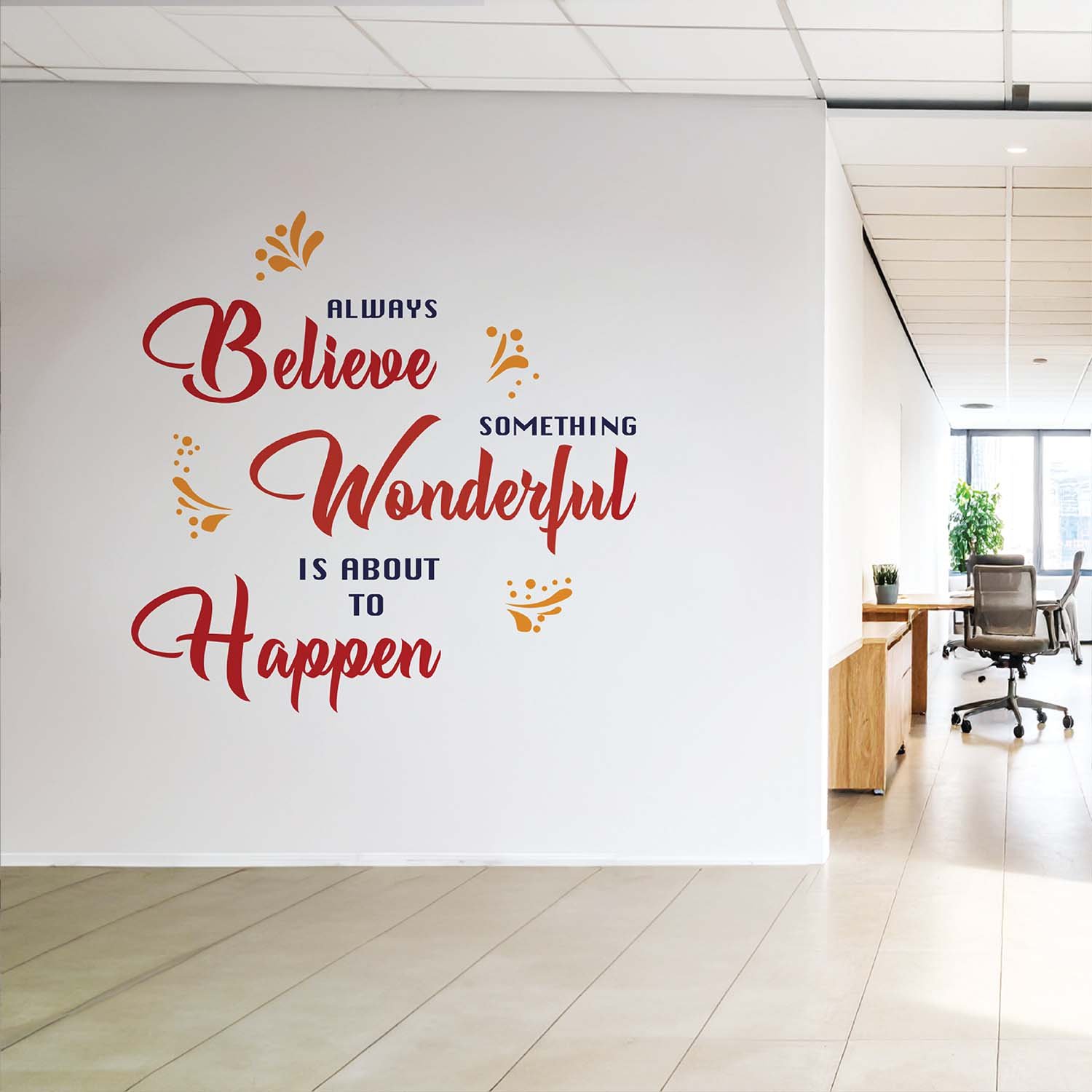 StickMe Something Wonderful Is About To Happen - Inspirational Motivational Quotes Wall Sticker|Premium Large - 110 cm X 110 cm - Image 2