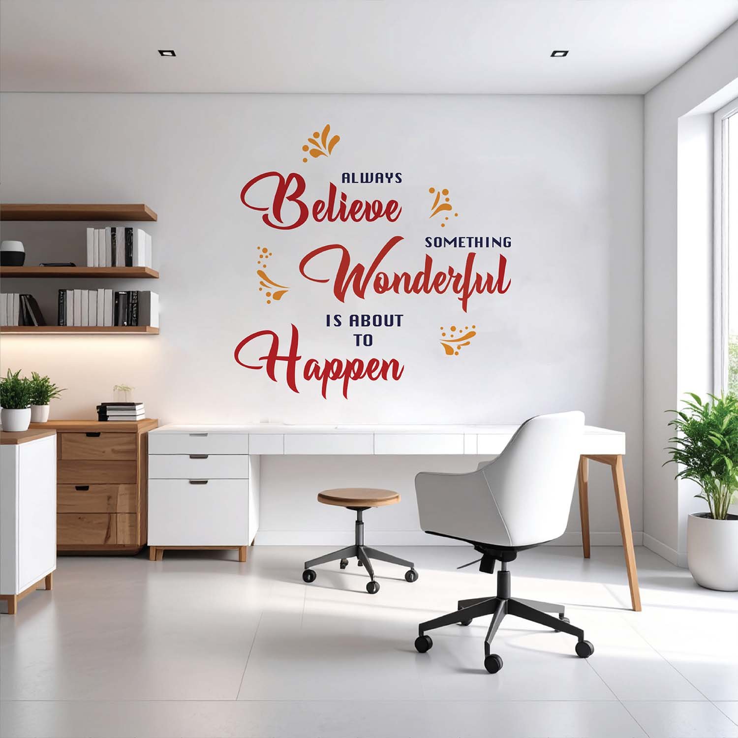 StickMe Something Wonderful Is About To Happen - Inspirational Motivational Quotes Wall Sticker|Premium Large - 110 cm X 110 cm - Image 3