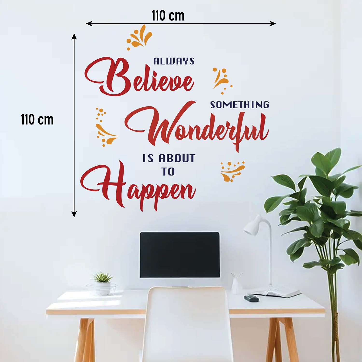 StickMe Something Wonderful Is About To Happen - Inspirational Motivational Quotes Wall Sticker|Premium Large - 110 cm X 110 cm - Image 4