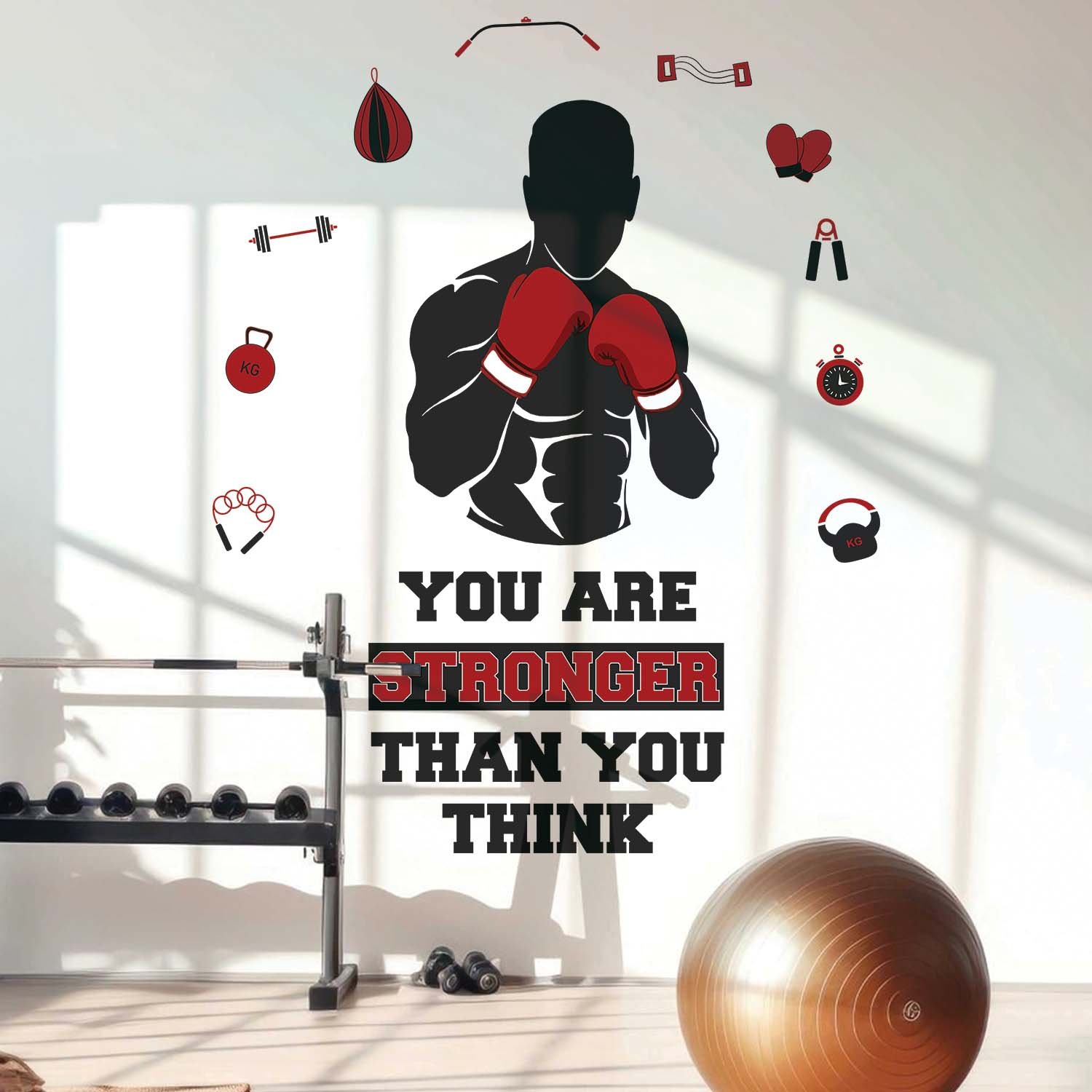 StickMe Gym - Fitness - Bodybuilding - Office - Sports - Workout - Boxing - Inspirational - Motivational Quotes Wall Sticker|Premium Large - 120 cm X 140 cm