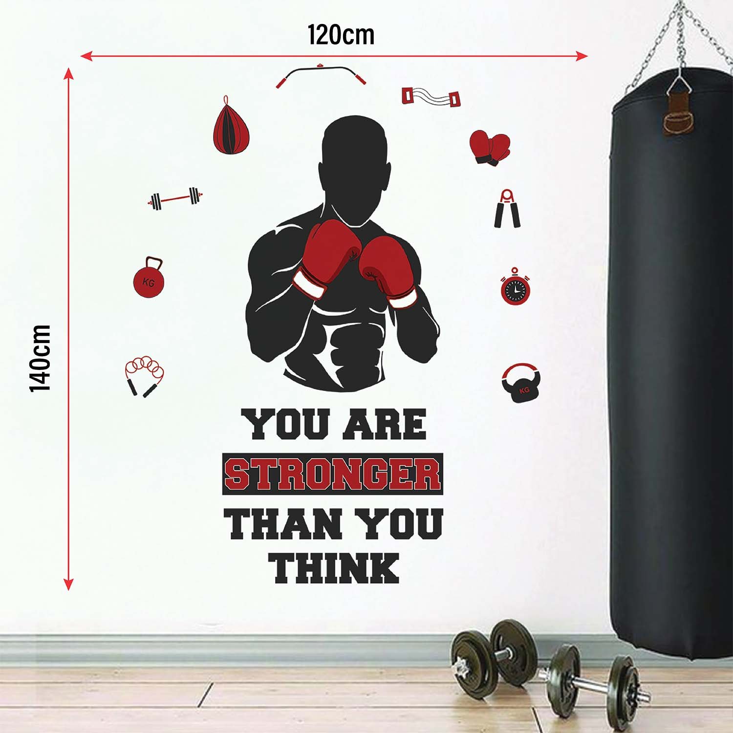 StickMe Gym - Fitness - Bodybuilding - Office - Sports - Workout - Boxing - Inspirational - Motivational Quotes Wall Sticker|Premium Large - 120 cm X 140 cm - Image 5