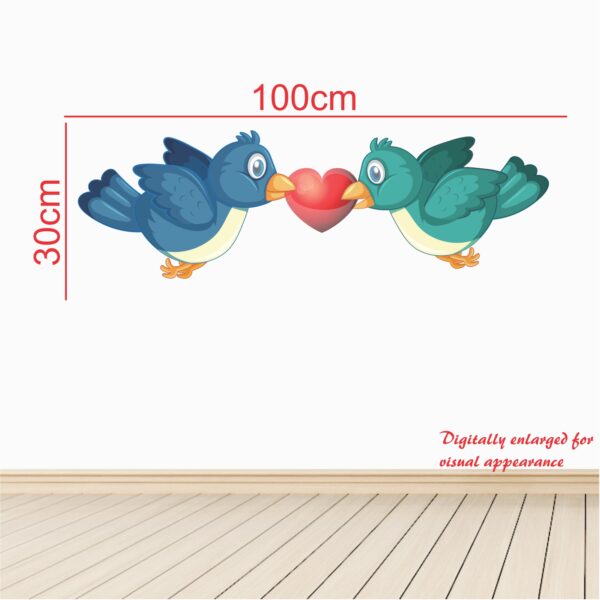 Two Lovely Birds Heart Wall Sticker - Image 3