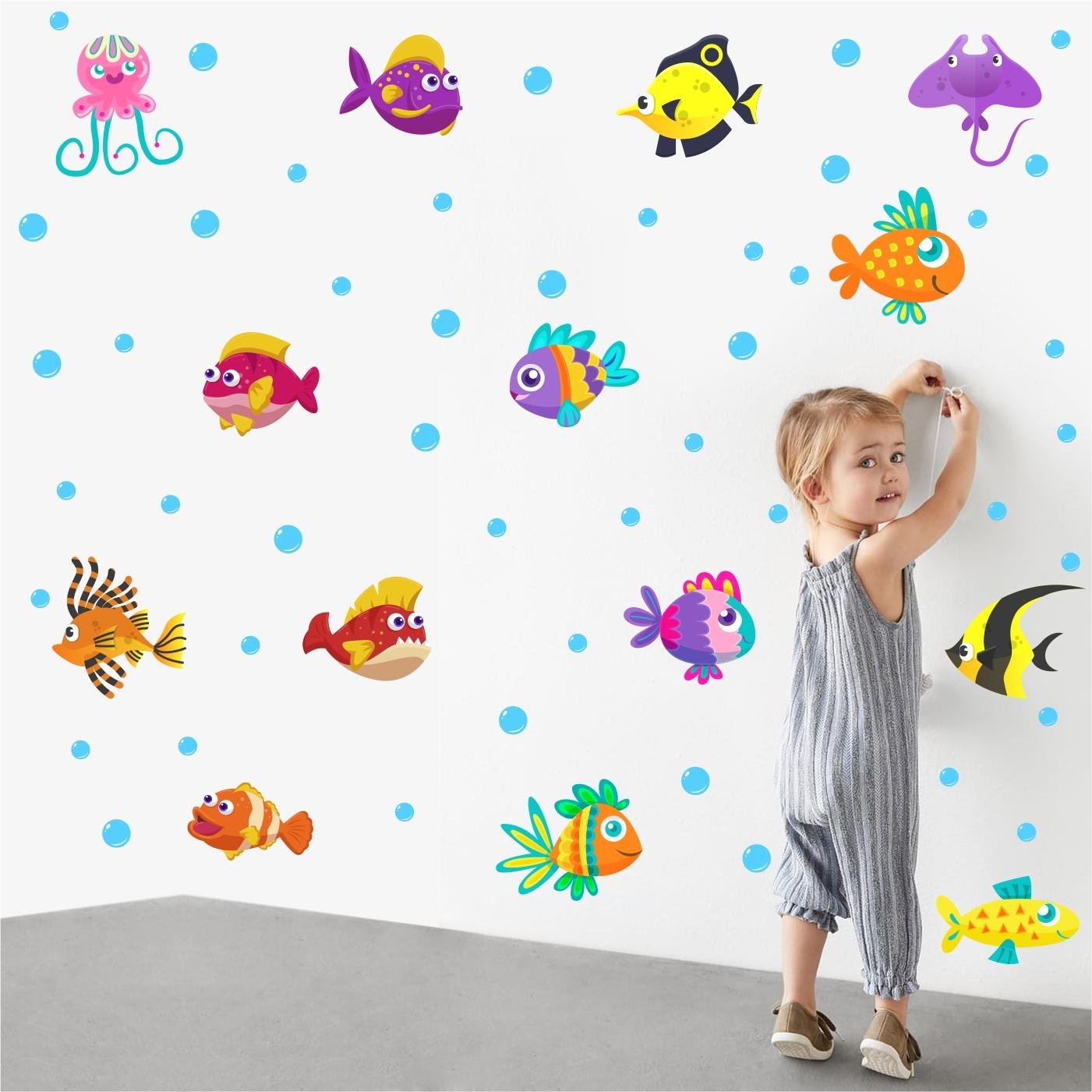 A stylish bedroom decorated with floral removable wall stickers from StickMe