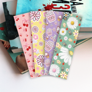 Floral - Set of 4 Minimalist Bookmarks - Laminated