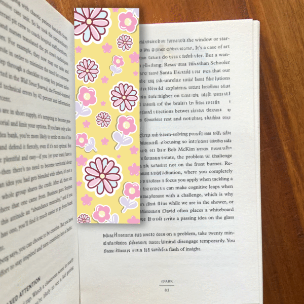 Floral - Set of 4 Minimalist Bookmarks - Laminated - Image 7