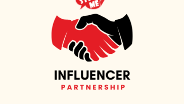 “StickMe Influencer Partnership logo showing two hands shaking, symbolizing collaboration and creative brand partnerships.”