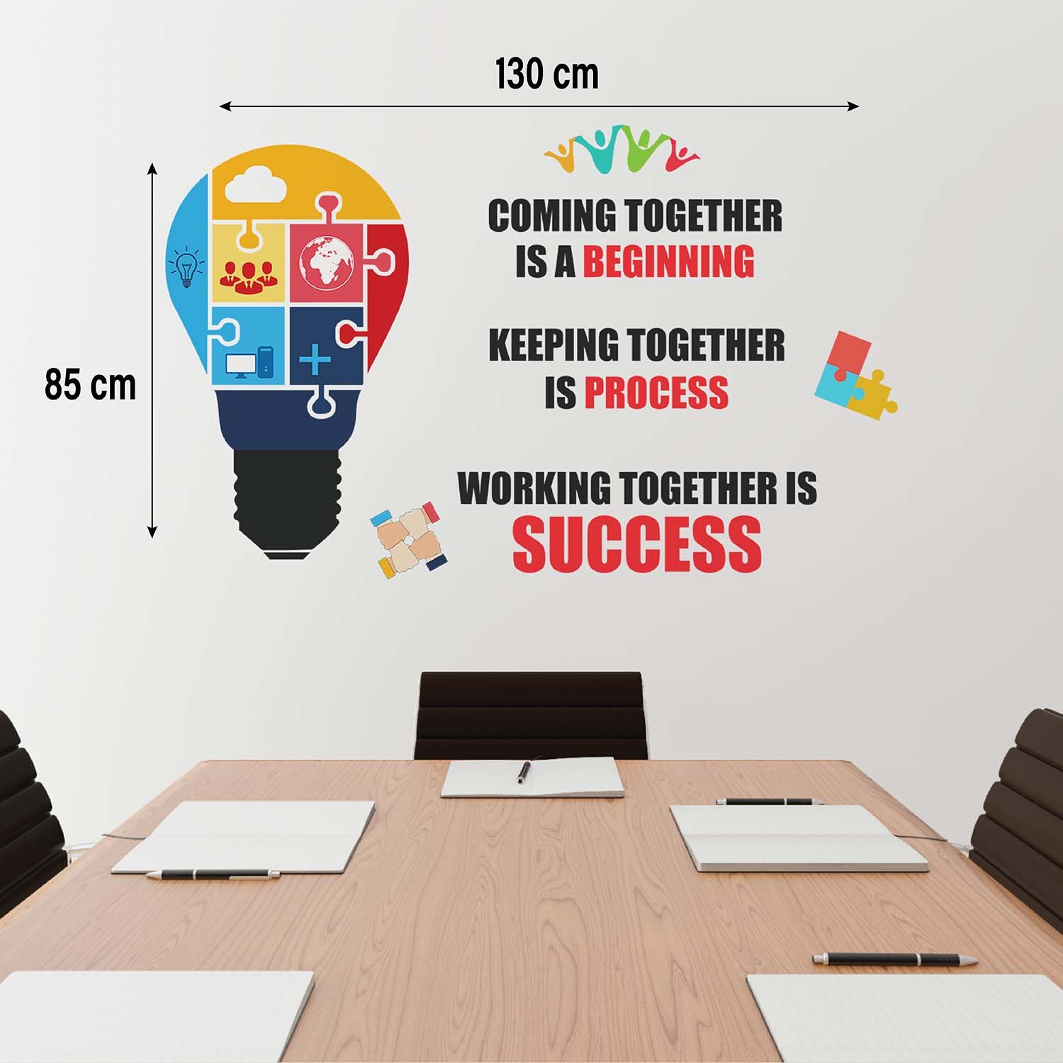 StickMe Working To Gather Is Success - Office Inspirational Motivational Quotes Wall Sticker|Premium Large - 130 cm X 85 cm - Image 3