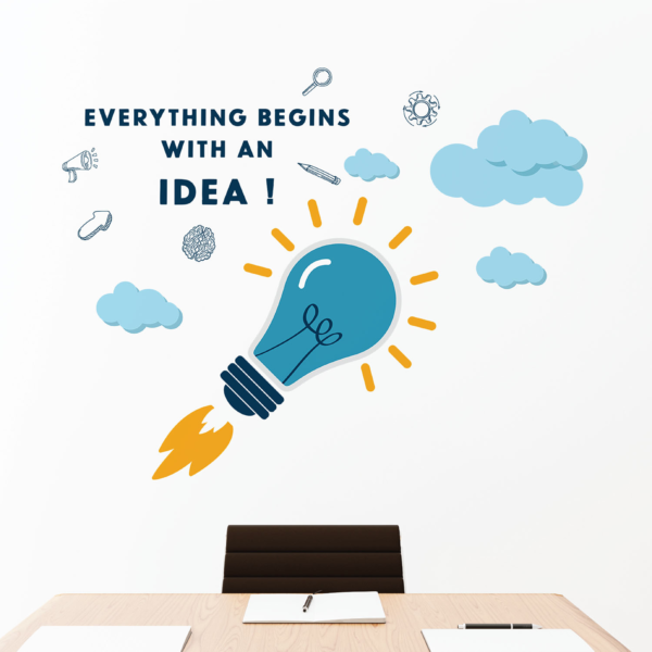 StickMe Idea Office Startup Motivation Quotes Wall Sticker|Premium Large - 150 cm X 120 cm