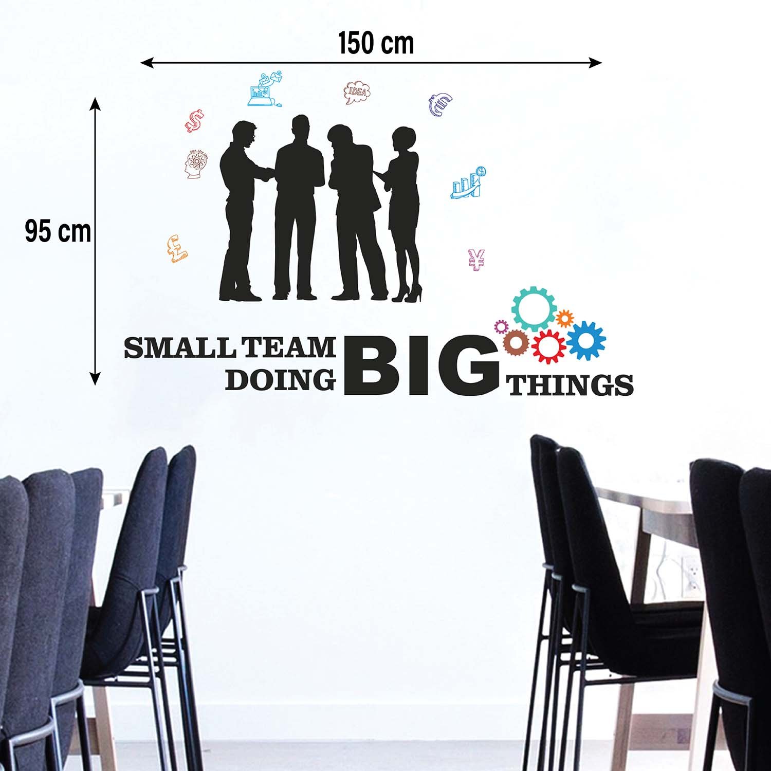 StickMe Small Team Doing Big Things - Office Inspirational Motivational Quotes Wall Sticker|Premium Large - 150 cm X 95 cm - Image 4