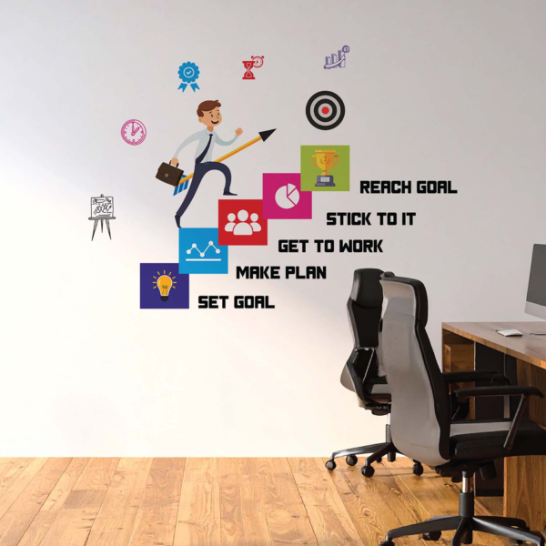 StickMe Career Growth Plan Reach Goal - Office Inspirational Motivation Wall Sticker |Premium Large - 150 cm X 100 cm