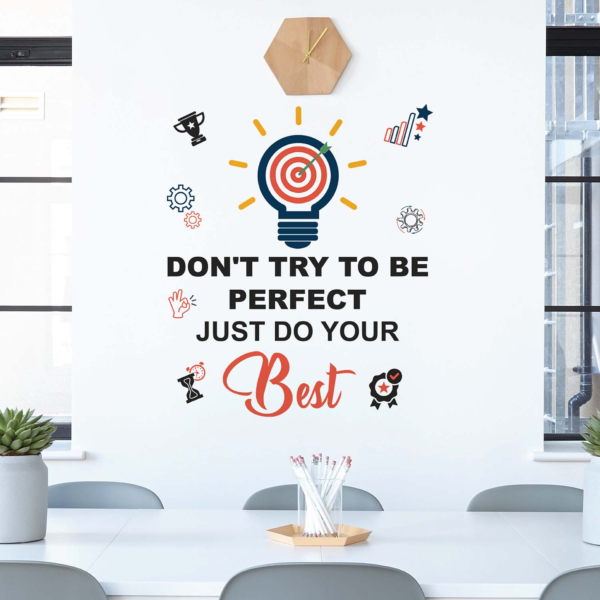 StickMe Just Do Your Best - Team Work - Office Inspirational Motivational Quotes Wall Sticker|Premium Large - 100 cm X 120 cm
