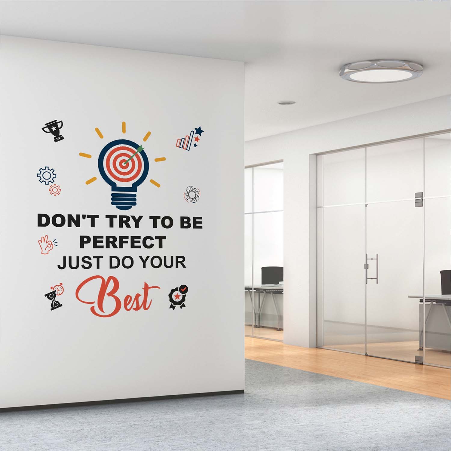 StickMe Just Do Your Best - Team Work - Office Inspirational Motivational Quotes Wall Sticker|Premium Large - 100 cm X 120 cm - Image 2