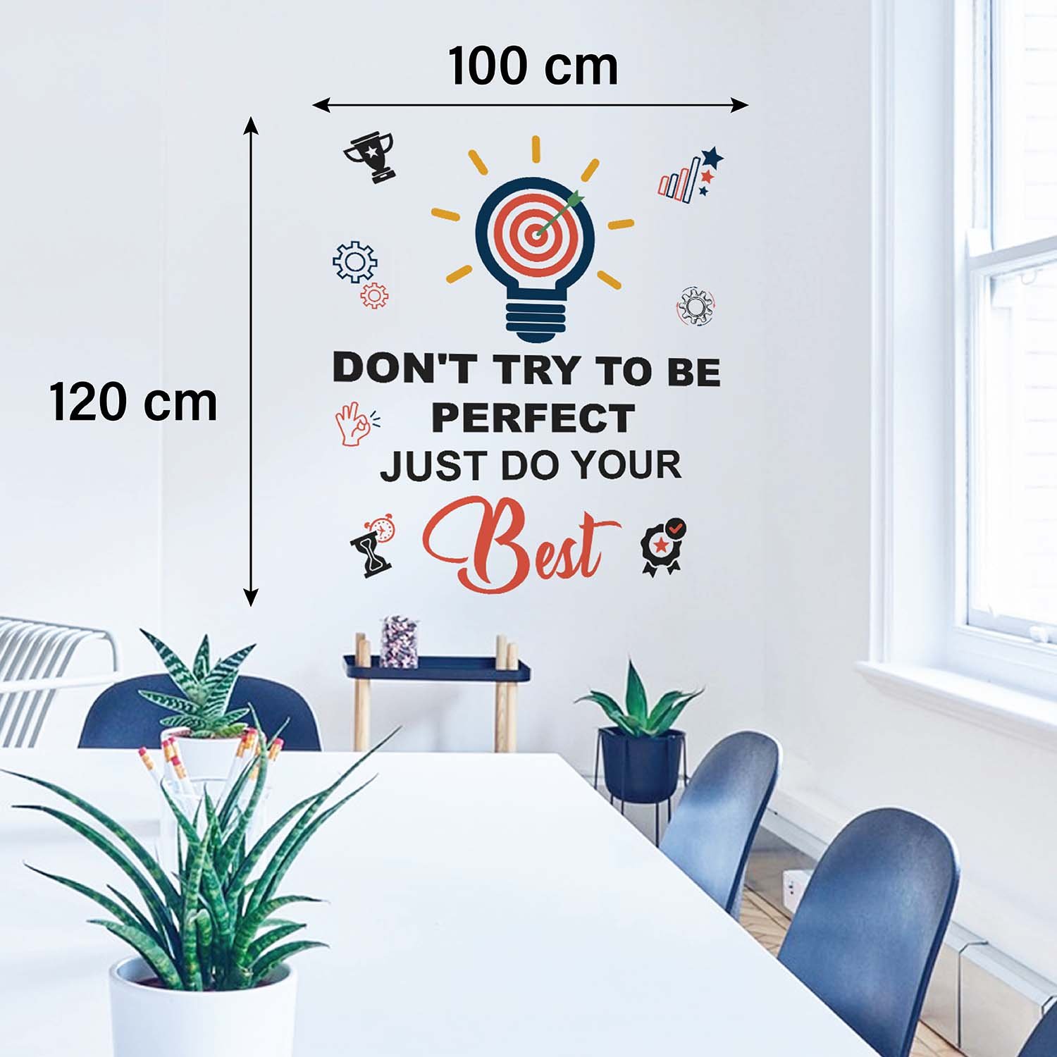 StickMe Just Do Your Best - Team Work - Office Inspirational Motivational Quotes Wall Sticker|Premium Large - 100 cm X 120 cm - Image 3