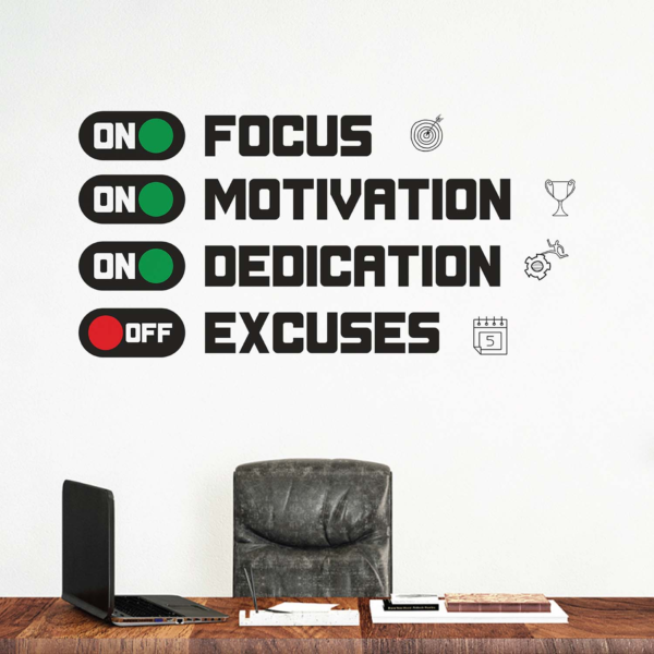StickMe Focus Motivation Dedication Inspirational Motivational Quotes Wall Sticker|Premium Large - 130 cm X 70 cm