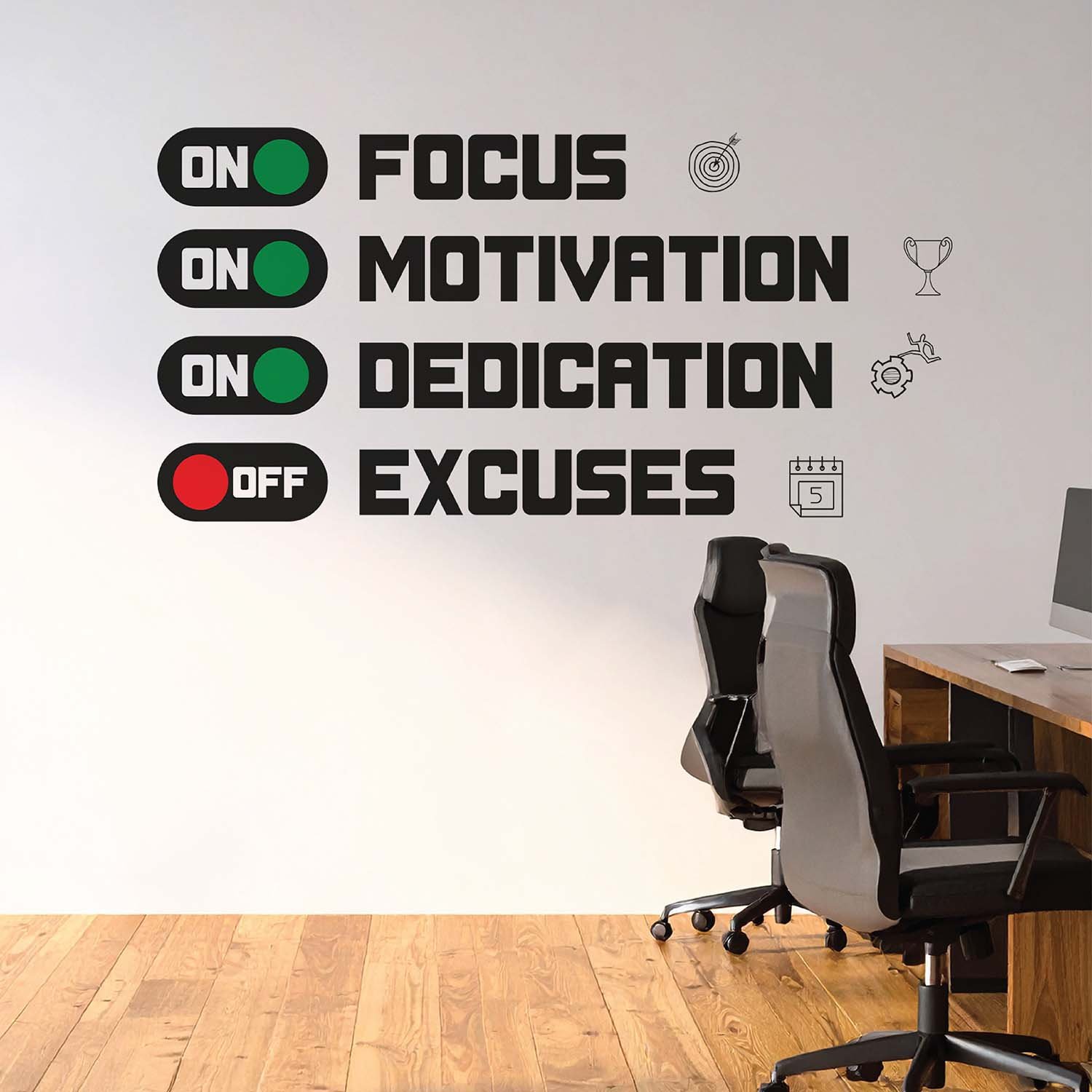 StickMe Focus Motivation Dedication Inspirational Motivational Quotes Wall Sticker|Premium Large - 130 cm X 70 cm - Image 2