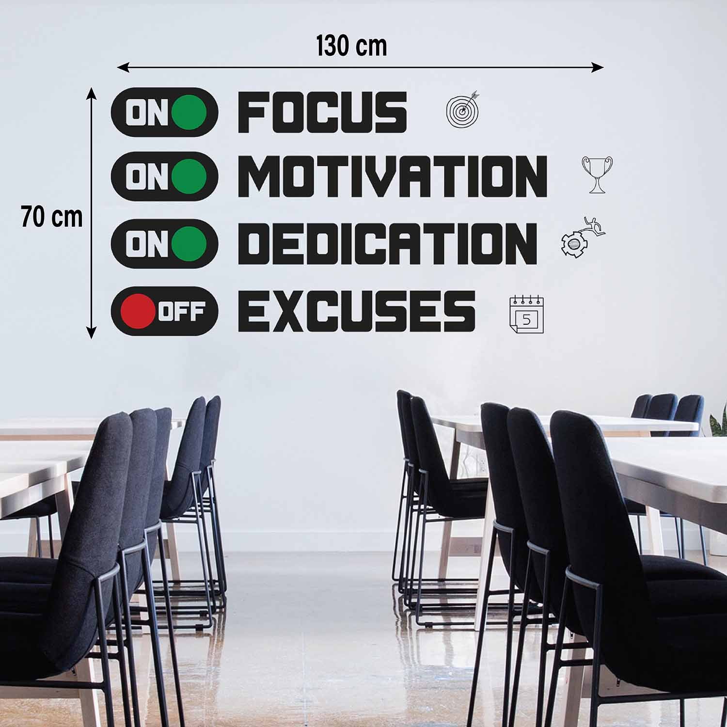 StickMe Focus Motivation Dedication Inspirational Motivational Quotes Wall Sticker|Premium Large - 130 cm X 70 cm - Image 4
