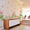 Pink lotus and butterfly wall sticker for home décor – removable floral wall decal by StickMe