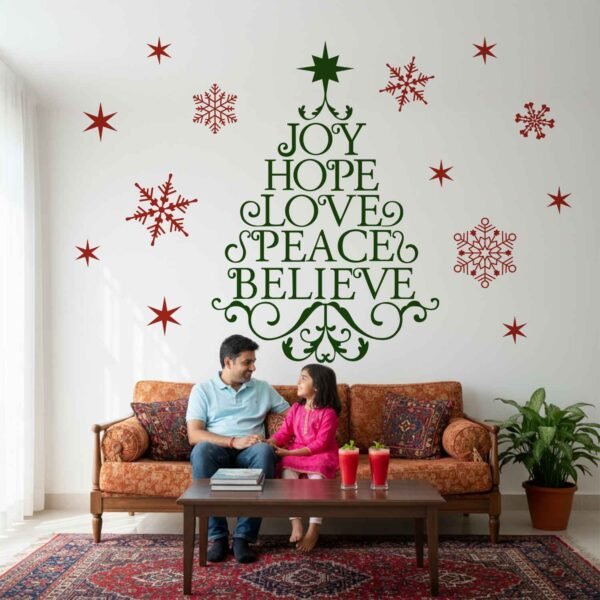 StickMe Joy ? Hope ? Love ? Peace ? Believe ? Christmas ? X?mas Wall Decor Sticker|Premium Large - 7ft X 5ft