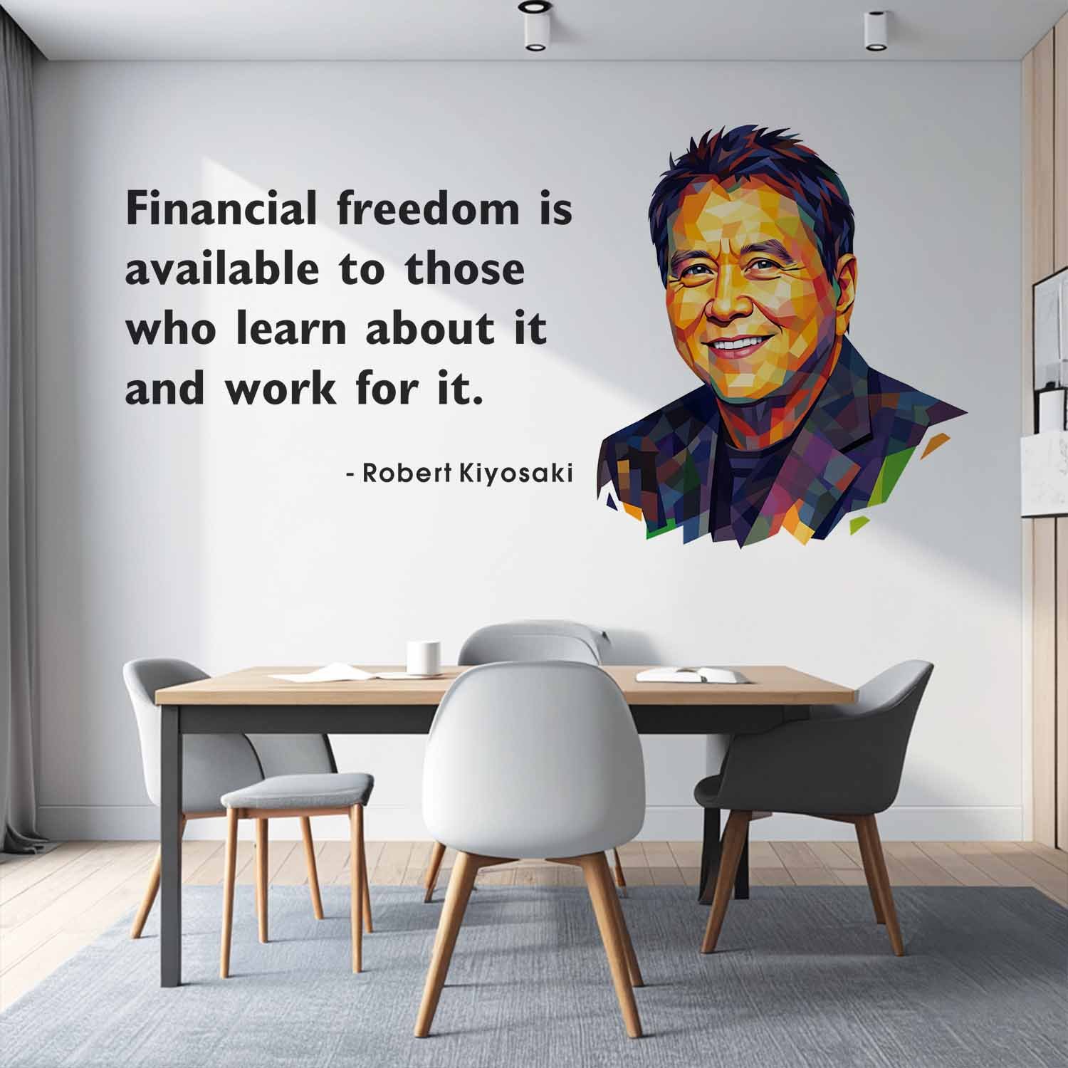 Robert Kiyosaki Financial Freedom Motivational Office Entrepreneur Inspiration Wall Sticker - Image 2