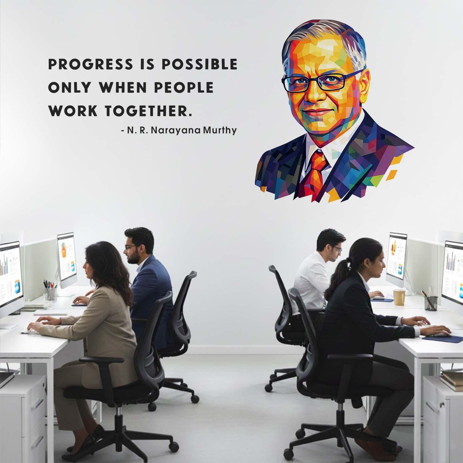 N. R. Narayana Murthy Quote Motivational Office Teamwork Inspirational Wall Sticker - Image 4