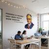 N R Narayana Murthy progress quote wall sticker with colorful portrait motivational teamwork office wall decal