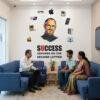 motivational success quote wall sticker with Steve Jobs design for office workspace home decor