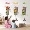 Kids educational wall sticker featuring animated traffic signals with “Stop,” “Wait,” and “Go” text in a colorful nursery room setup.