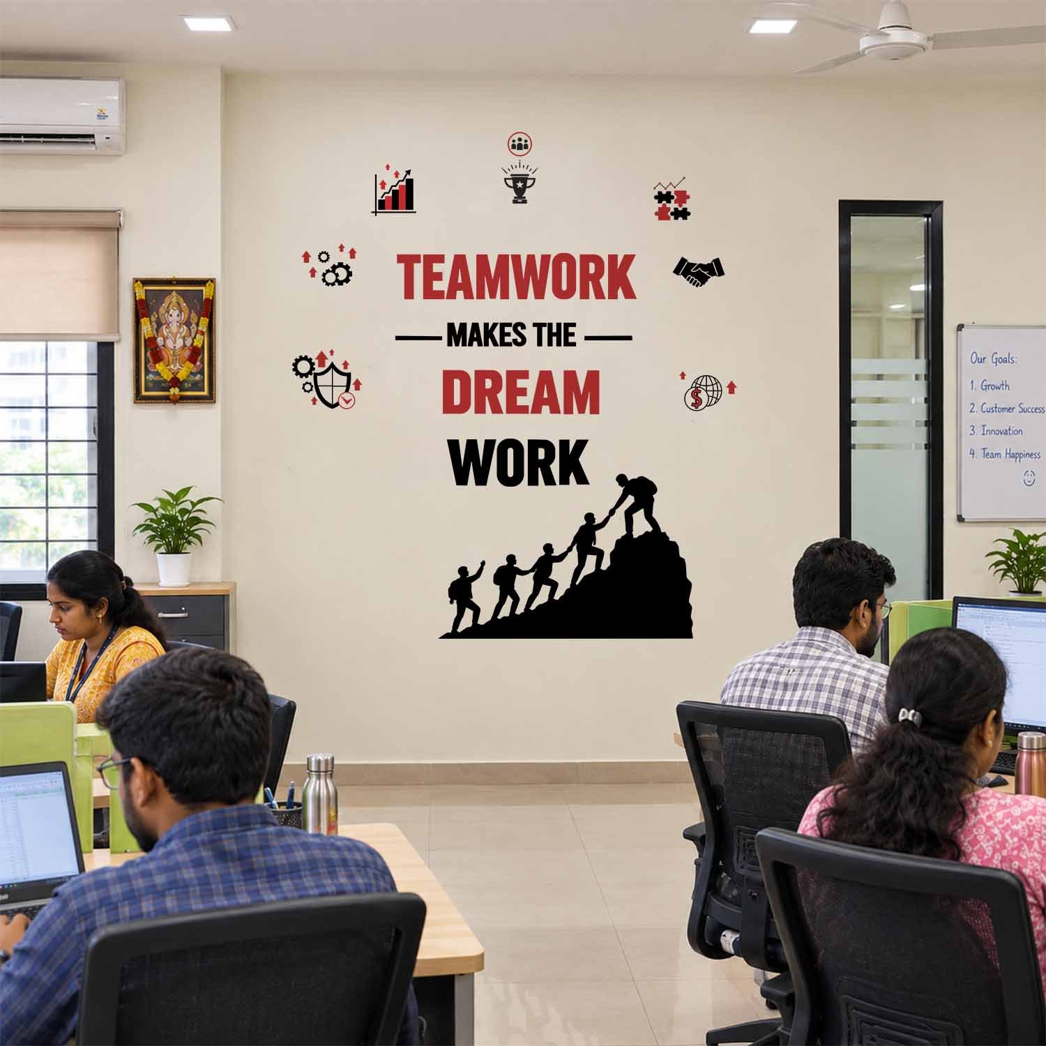 Teamwork Makes the Dream Work motivational office wall sticker