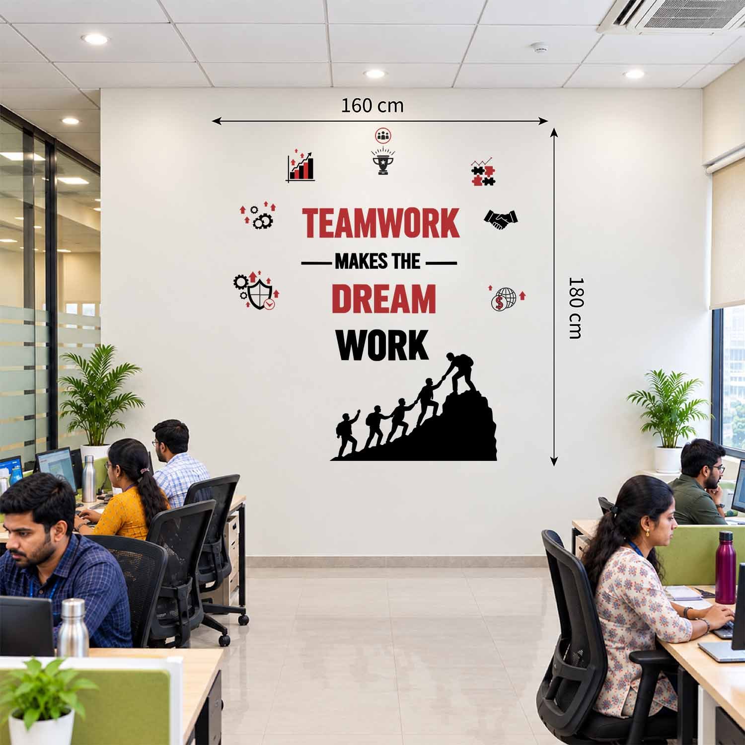 Teamwork Makes the Dream Work motivational office wall sticker