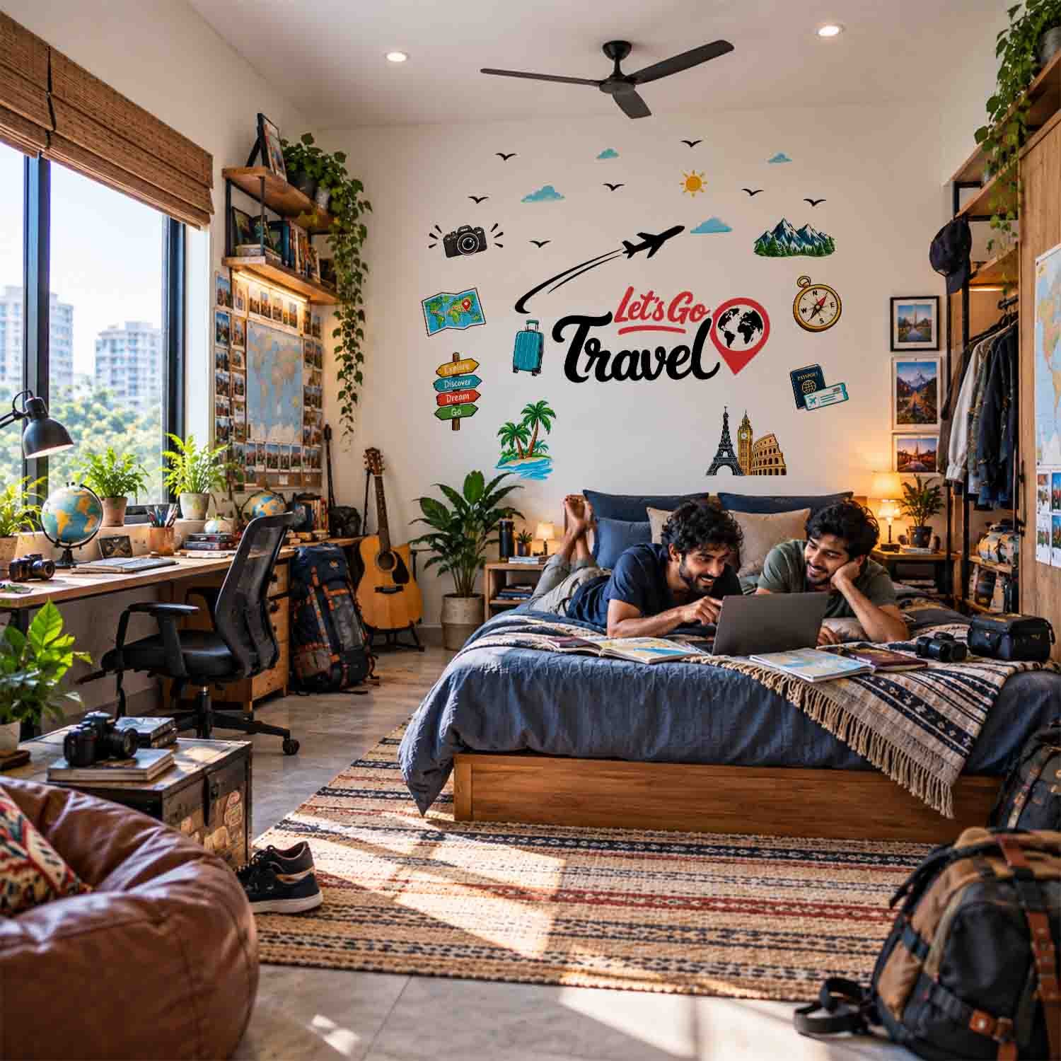 Let’s Go Travel wanderlust and adventure travel wall sticker