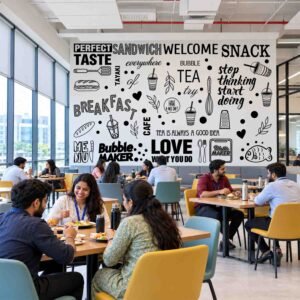 Coffee breakfast tea and food typography cafe wall sticker